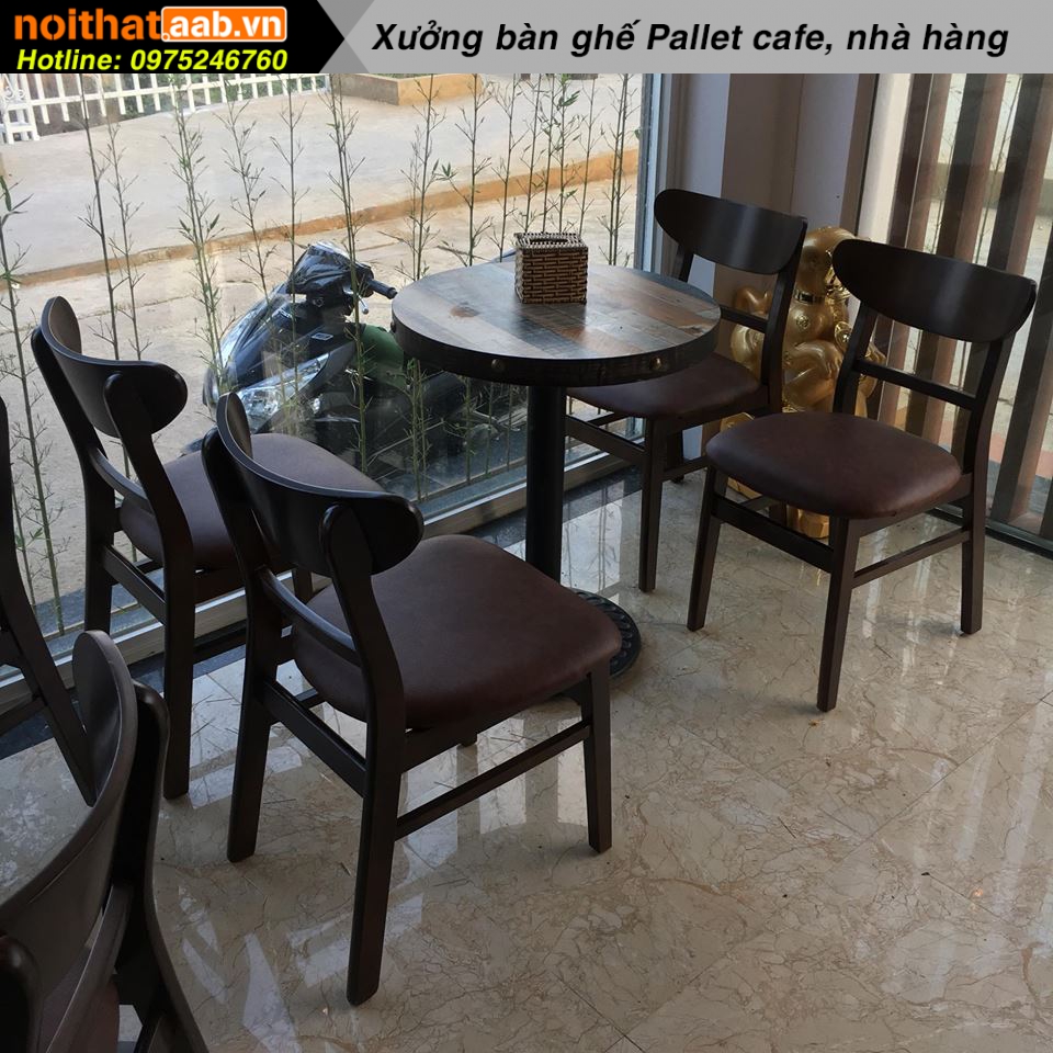 Bàn ghế quán cafe bằng gỗ