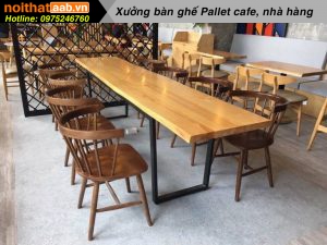 Bàn ghế quán cafe bằng gỗ